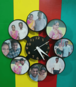 Round Frame Wall Clock with Photos