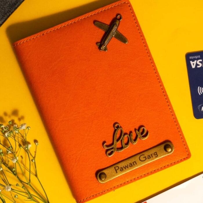 ustomized Premium Imported Passport Cover – Personalized with Name and Charm – Available in Tan, Brown, Green, Black, Cherry Colors