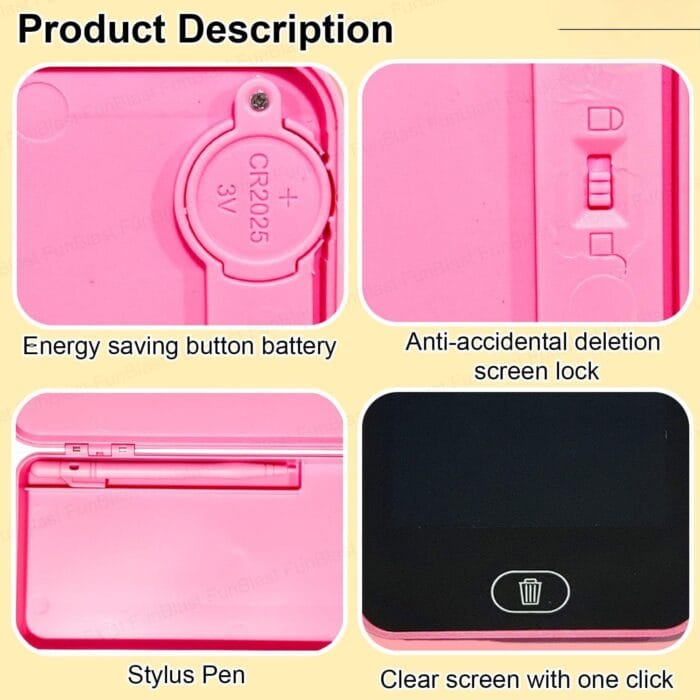 LCD writing pencil box with stylus for kids – multi-functional stationery case from GiftKadai.in
