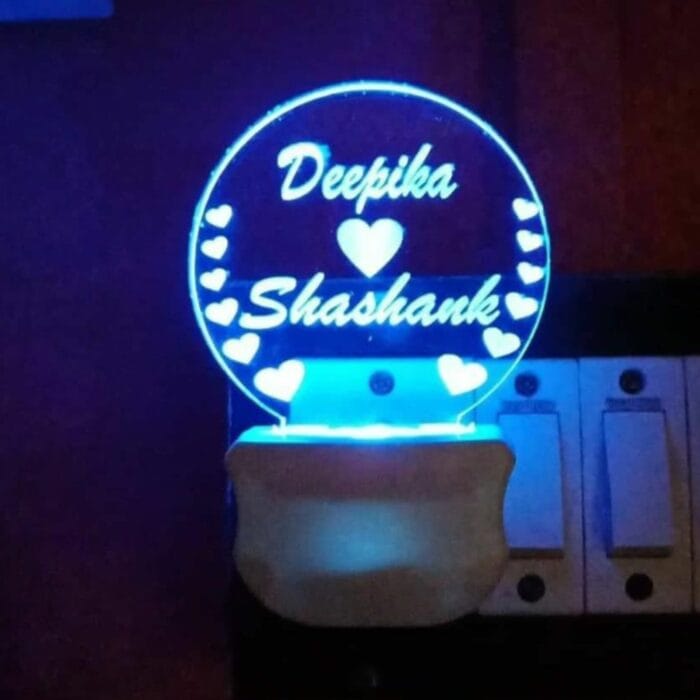 Custom Plug Lamp with Name – Personalized LED Night Light for Bedroom or Gift – Soft Glow Decorative Table Lamp