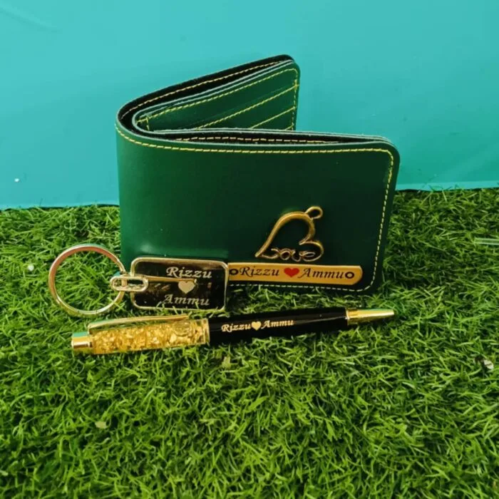 Men’s 3-Piece Gift Combo – Personalized Wallet, Pen & Keychain - Image 2