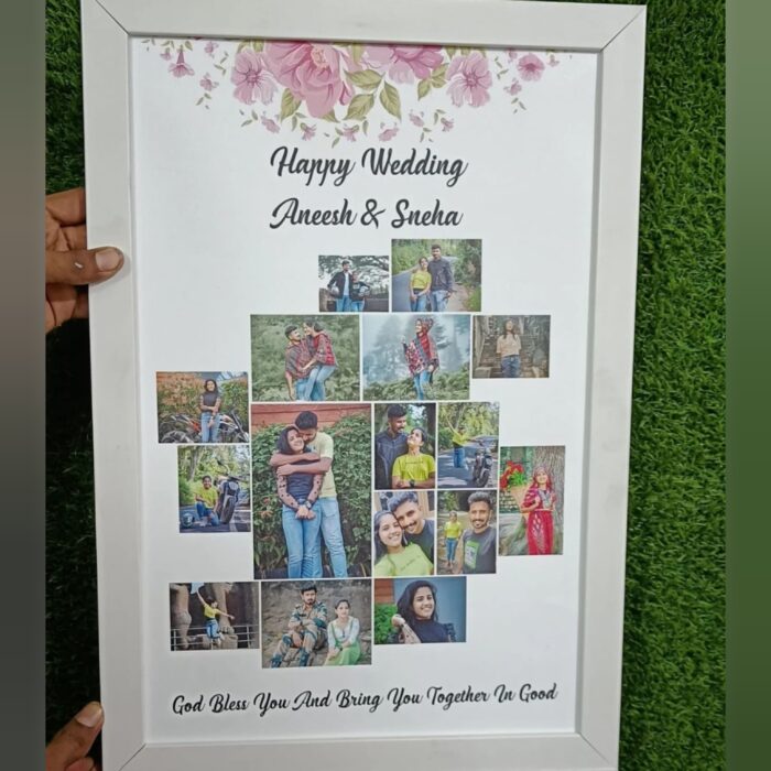 "Personalized A4 Photo Collage Frame – 12x8 inch custom photo gift by GiftKadai.in"