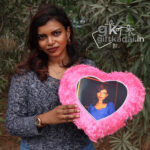 Heart shape photo pillow personalised cushion gift for couples