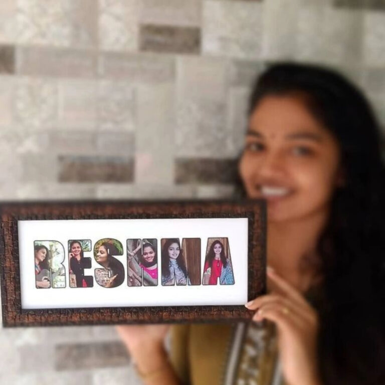 Personalised name collage photo frame custom memory gift