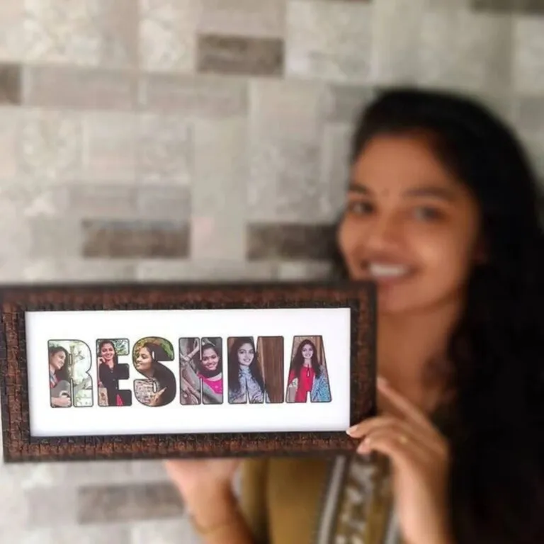 Personalised name collage frame with photos