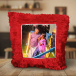 Square shaped personalised photo pillow custom cushion gift