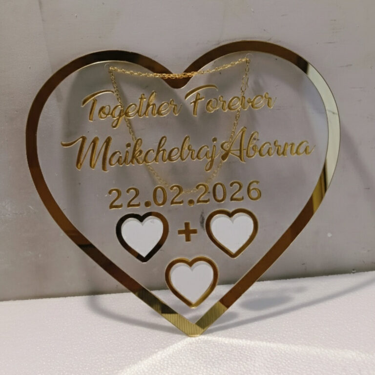 Personalised heart shape thumb print frame couple memory gift