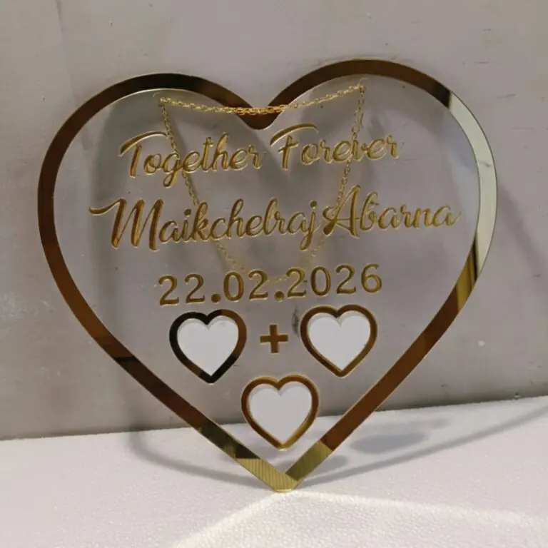 Personalised heart shape thumb print frame couple memory gift