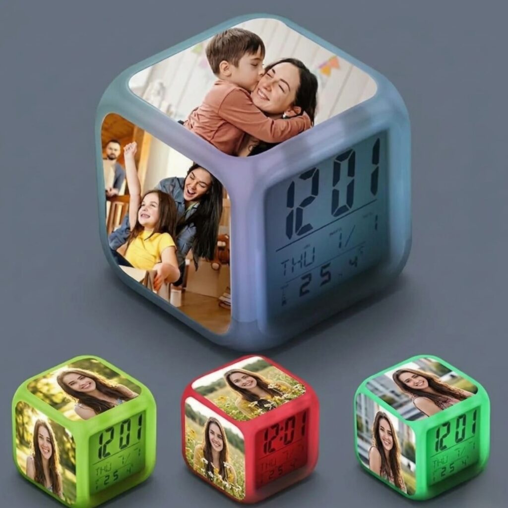 customised LED clock that displays your photos along with time.