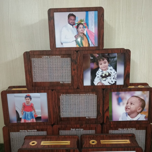 Exclusive Wooden Money Saving Box with Photo
