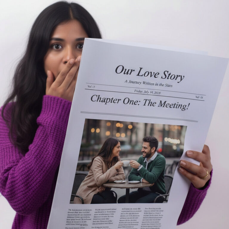 Personalised newspaper gift with name and photo custom print design