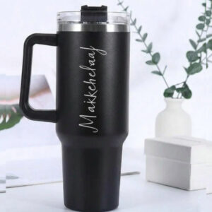 Handled tumbler with name personalised travel mug with handle