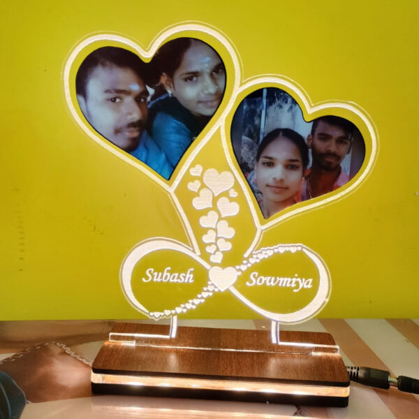 Custom Couple Photo LED Frame with Names