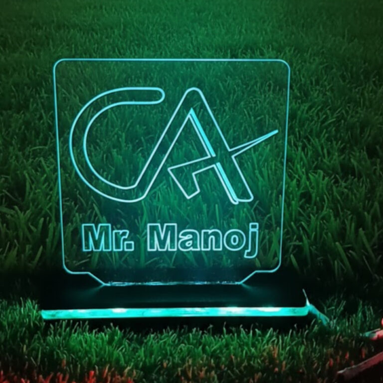 Personalised CA LED name frame gift for Chartered Accountant office desk
