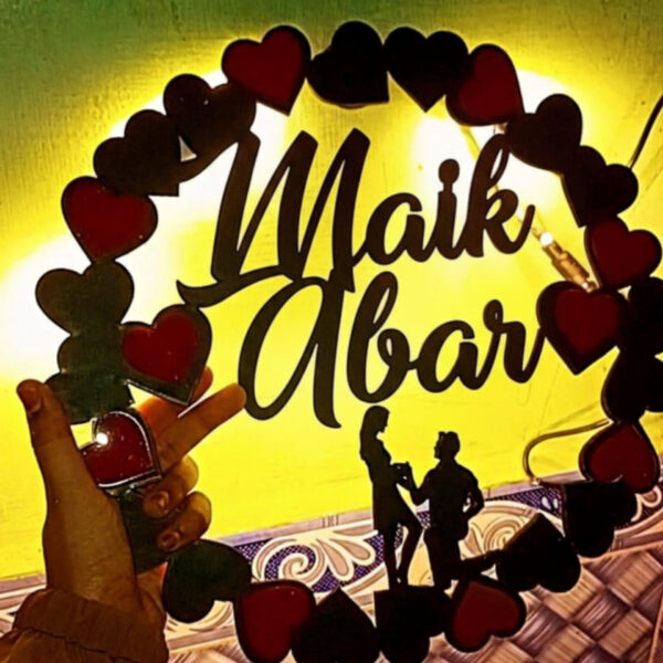 Heart Couple MDF LED Frame with Names – Romantic Personalised Gift