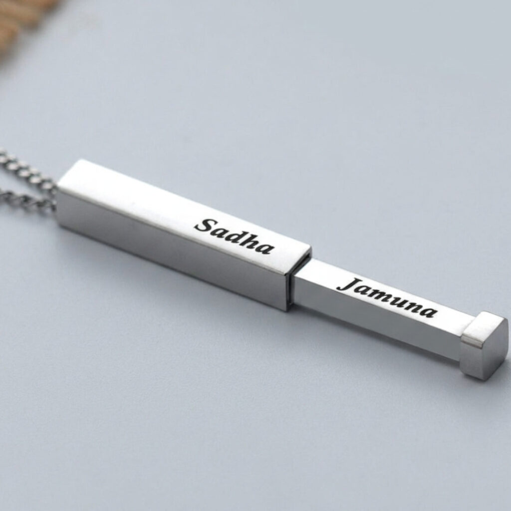 Hidden couple name chain personalised romantic jewellery gift