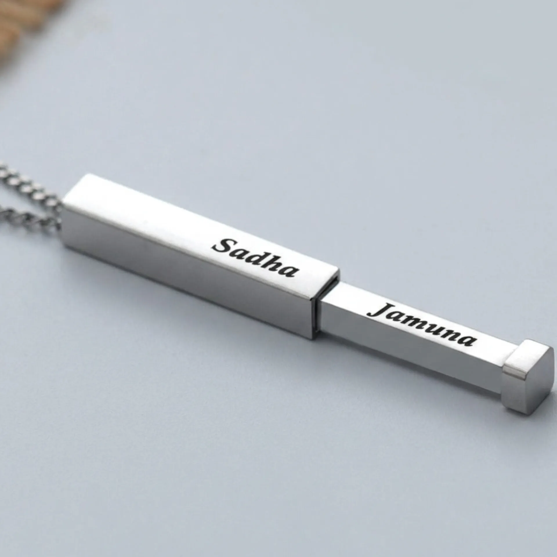 Hidden couple name chain personalised romantic jewellery gift