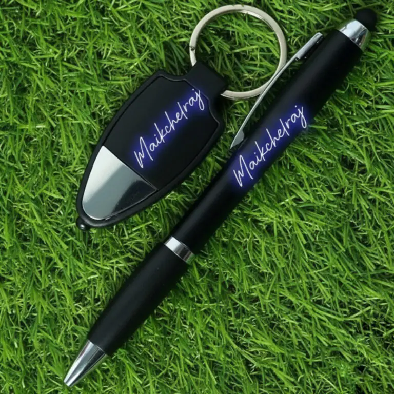 Personalised LED pen and keychain multi color name engraving gift