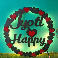 Personalised MDF couple name frame with LED light romantic gift