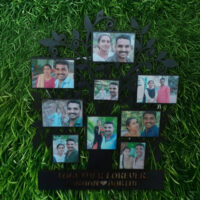 Personalised tree photo frame with LED light and multiple photos