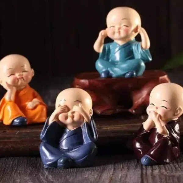 Baby Buddha Miniature Set (4 Pieces) – Cute Spiritual Home Decor & Gift
