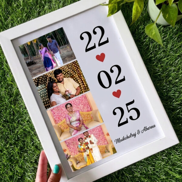 Couple frame with date and photo