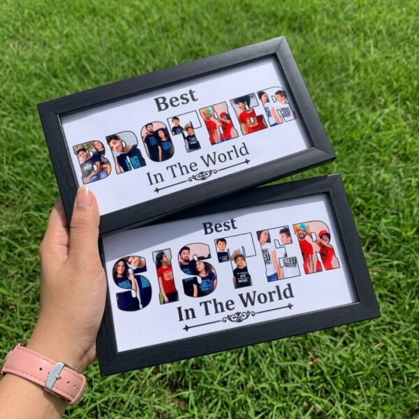 Brother Sister Combo Frame (Text Collage Photo Frame)