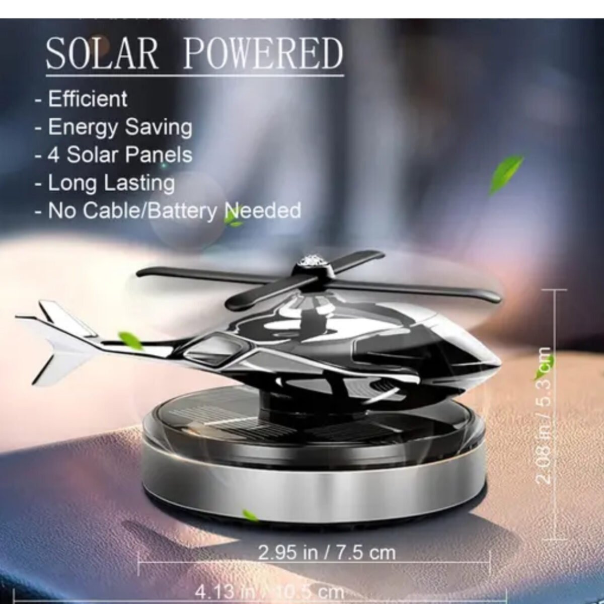 Helicopter Style Car Air Freshener (Solar Powered) - Image 3