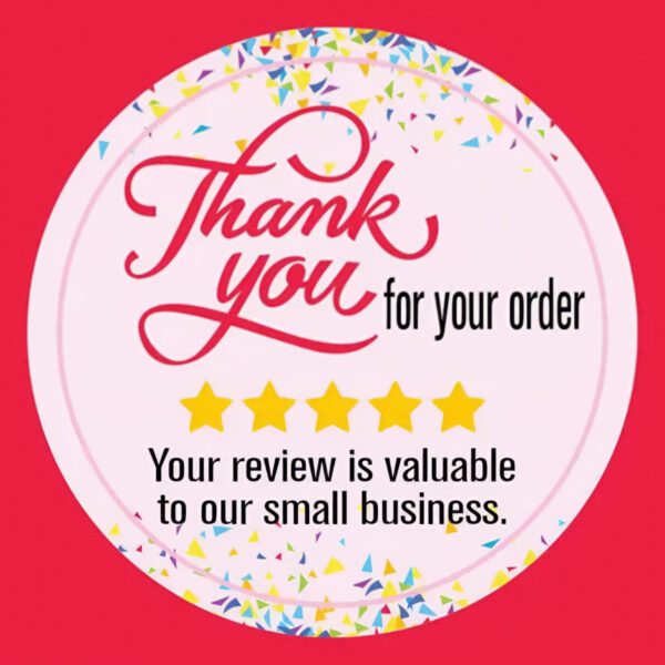 Thank You for Your Order – Review Stickers (Pack of 100)