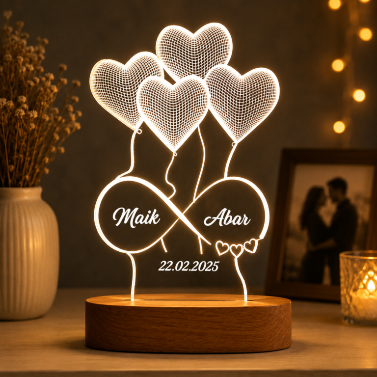Personalised Infinity Heart Light with Name
